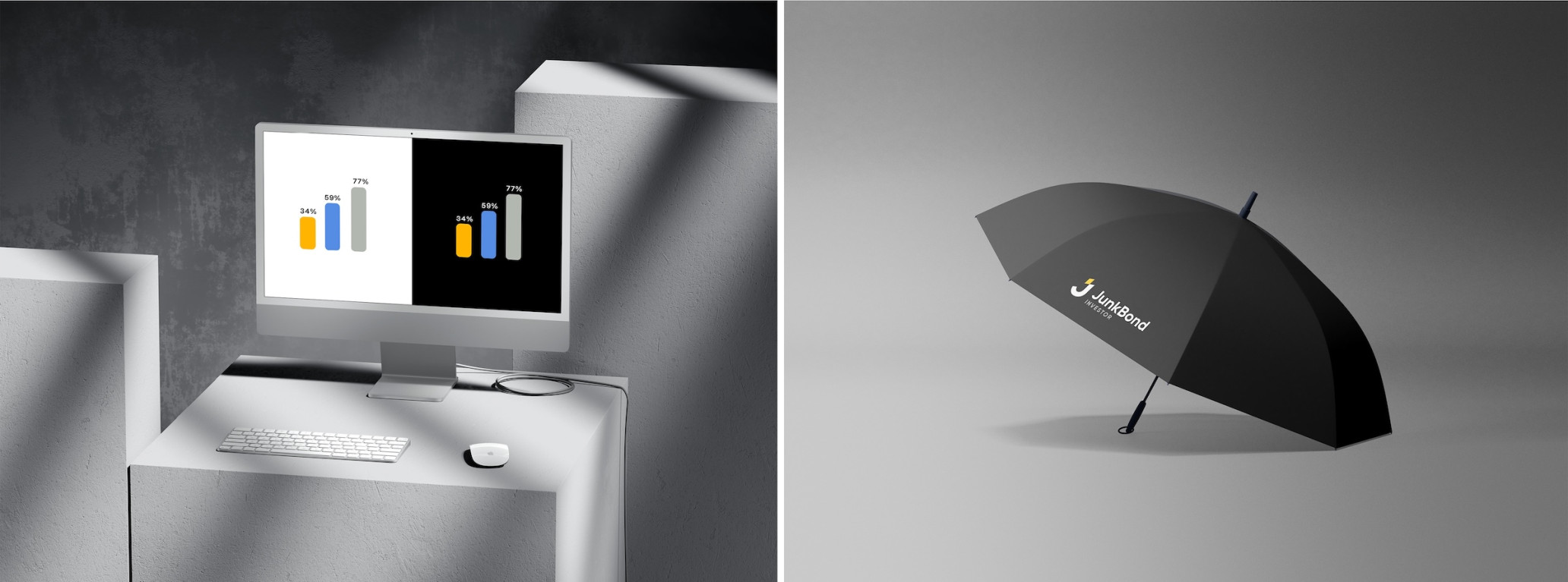 finance fintech branding charts umbrella