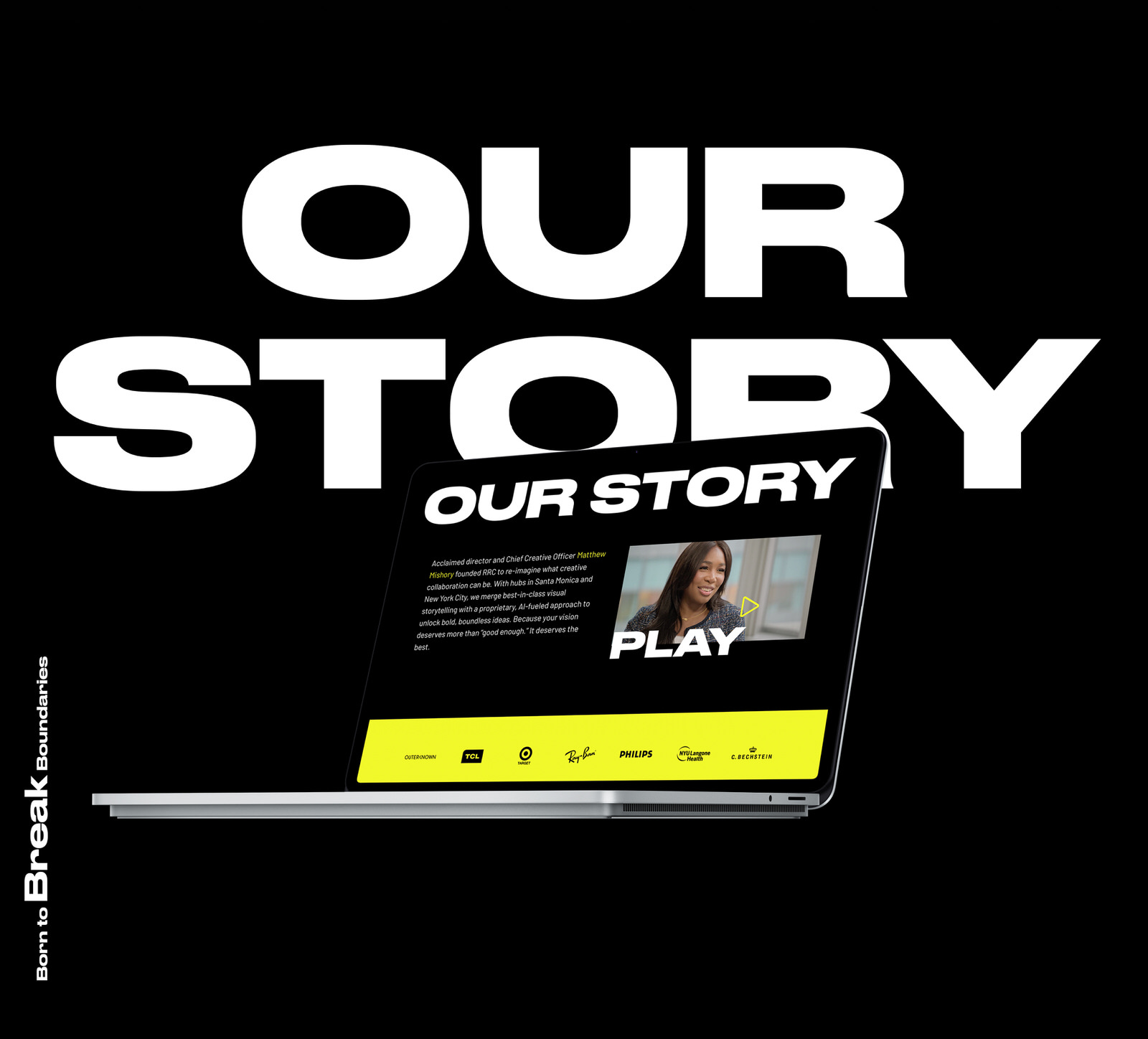 branding and web design for creative production company rubber ring creative venus williams laptop