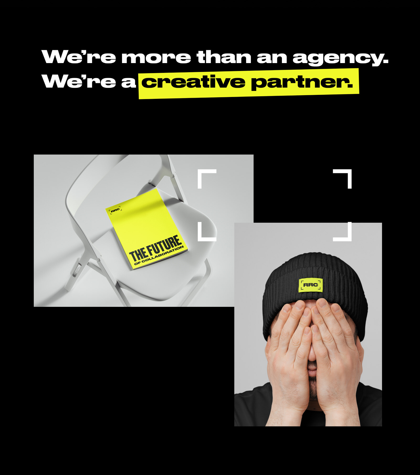 branding and web design for creative production company rubber ring creative hat