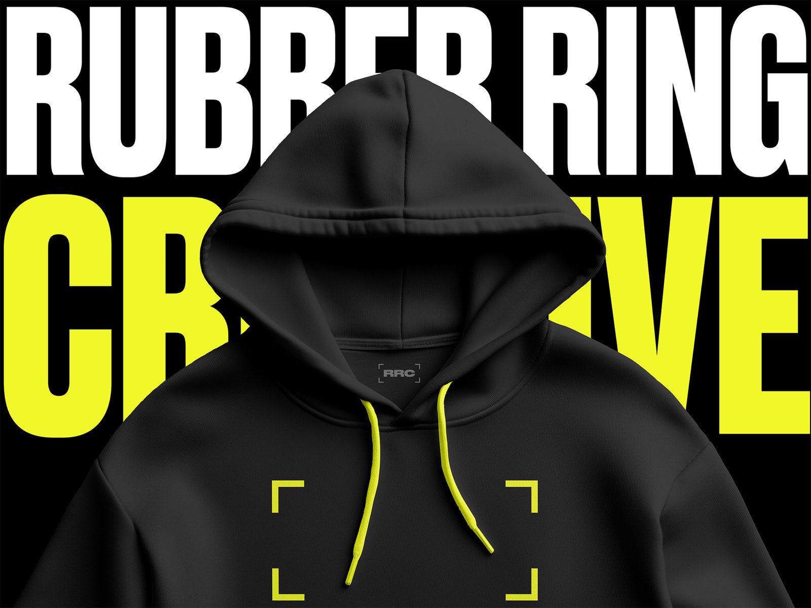 branding and web design for creative production company rubber ring creative hoodie