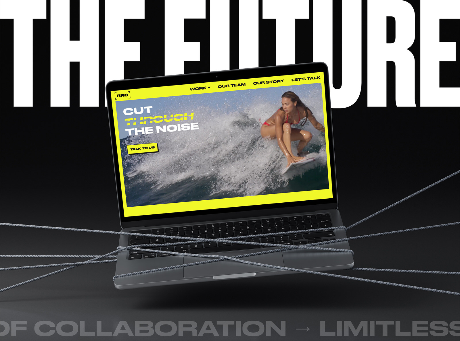 branding web design for creative production company rubber ring creative laptop