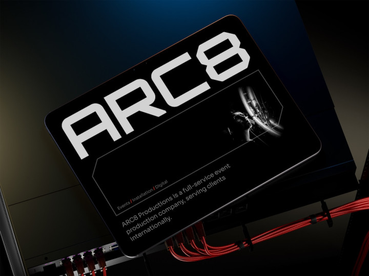 brandin and web design for event production arc8 productions